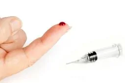 Bloody finger needlestick injury