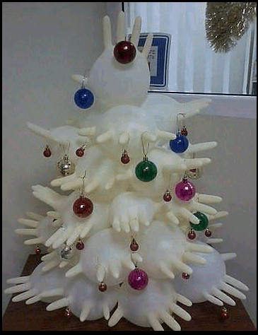 glove christmas tree