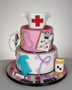 2-tier nurse themed cake
