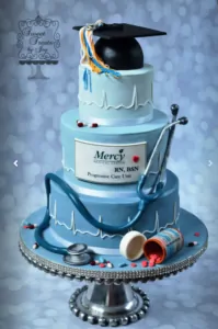 A blue themed cake created by Sweet Treats By Joy