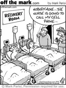 Funny nurse cartoon missing phone