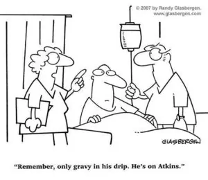 Only gravy in the drip -funny nurse cartoon