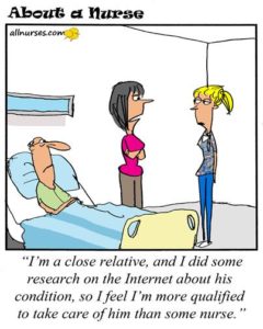 Funny Nurse Cartoon about family members