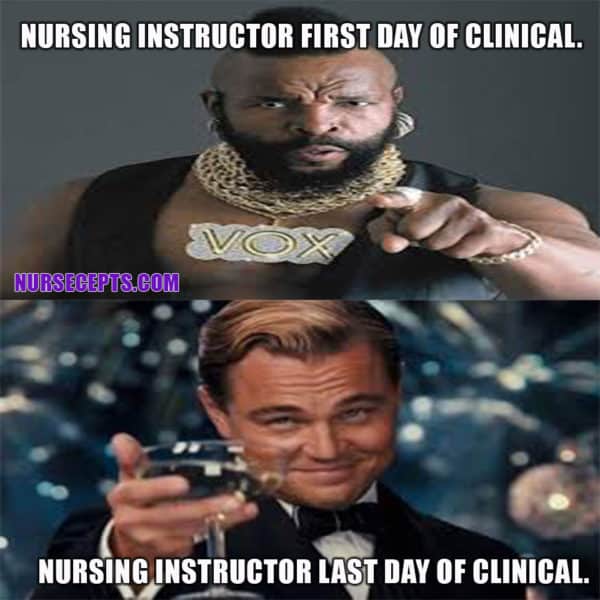 Funny nursing instructor meme