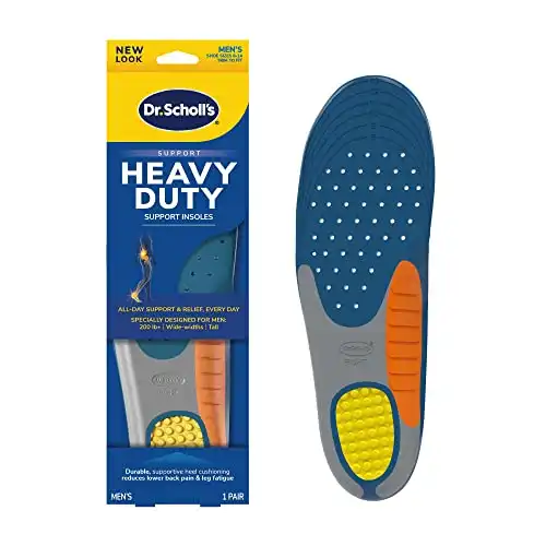 Dr. Scholl's Heavy Duty Support Insole Orthotics, Big & Tall, 200lbs