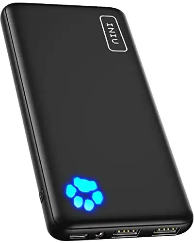 INIU Portable Charger, Slimmest 10000mAh 5V/3A Power Bank, USB C in&out High-Speed Charging Battery Pack