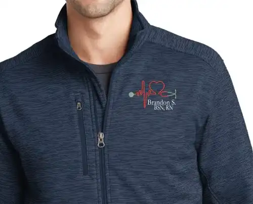 Mens Nurse Full-Zip Monogram Jacket | Custom Embroidery